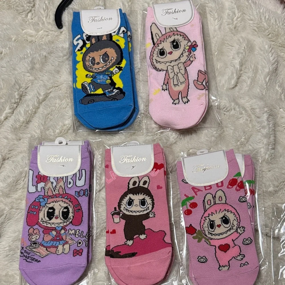 Kids NWT Labubu and Character Socks Set (5 Pairs)